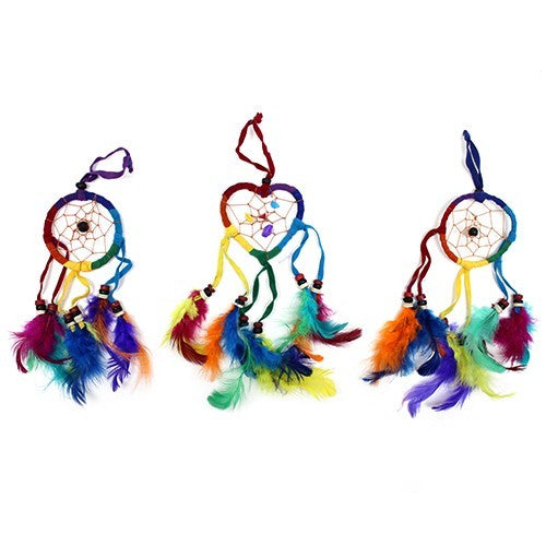 6 x Hand Crafted Dreamcatchers - Small / Heart / Rainbow product packaging on clean background from Quintessential Holistic Health Ltd