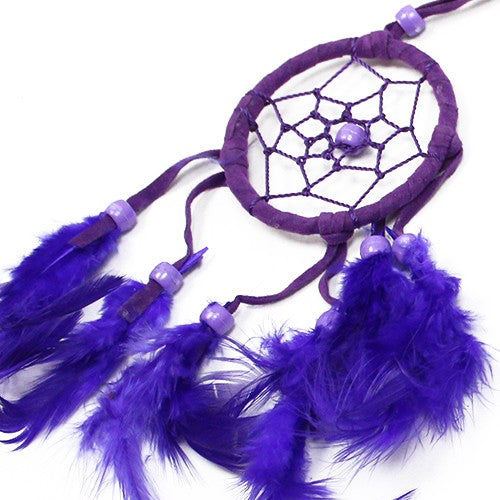 6 x Hand Crafted Dreamcatchers - Small / Round - Purple, Turquoise and Pink product packaging on clean background from Quintessential Holistic Health Ltd