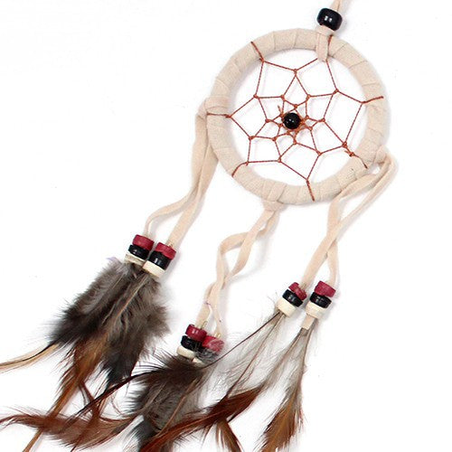 6 x Hand Crafted Dreamcatchers - Small / Round / Cream, Coffee and Chocolate product packaging on clean background from Quintessential Holistic Health Ltd