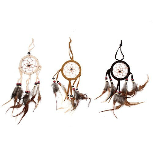 6 x Hand Crafted Dreamcatchers - Small / Round / Cream, Coffee and Chocolate product packaging on clean background from Quintessential Holistic Health Ltd