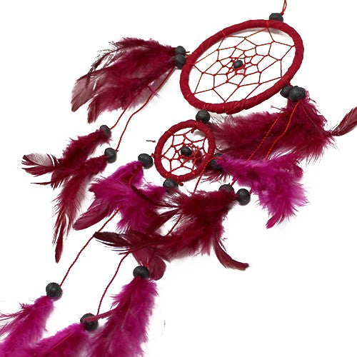 6 x Hand Crafted Dreamcatchers - Medium / Round / White, Red and Black product packaging on clean background from Quintessential Holistic Health Ltd