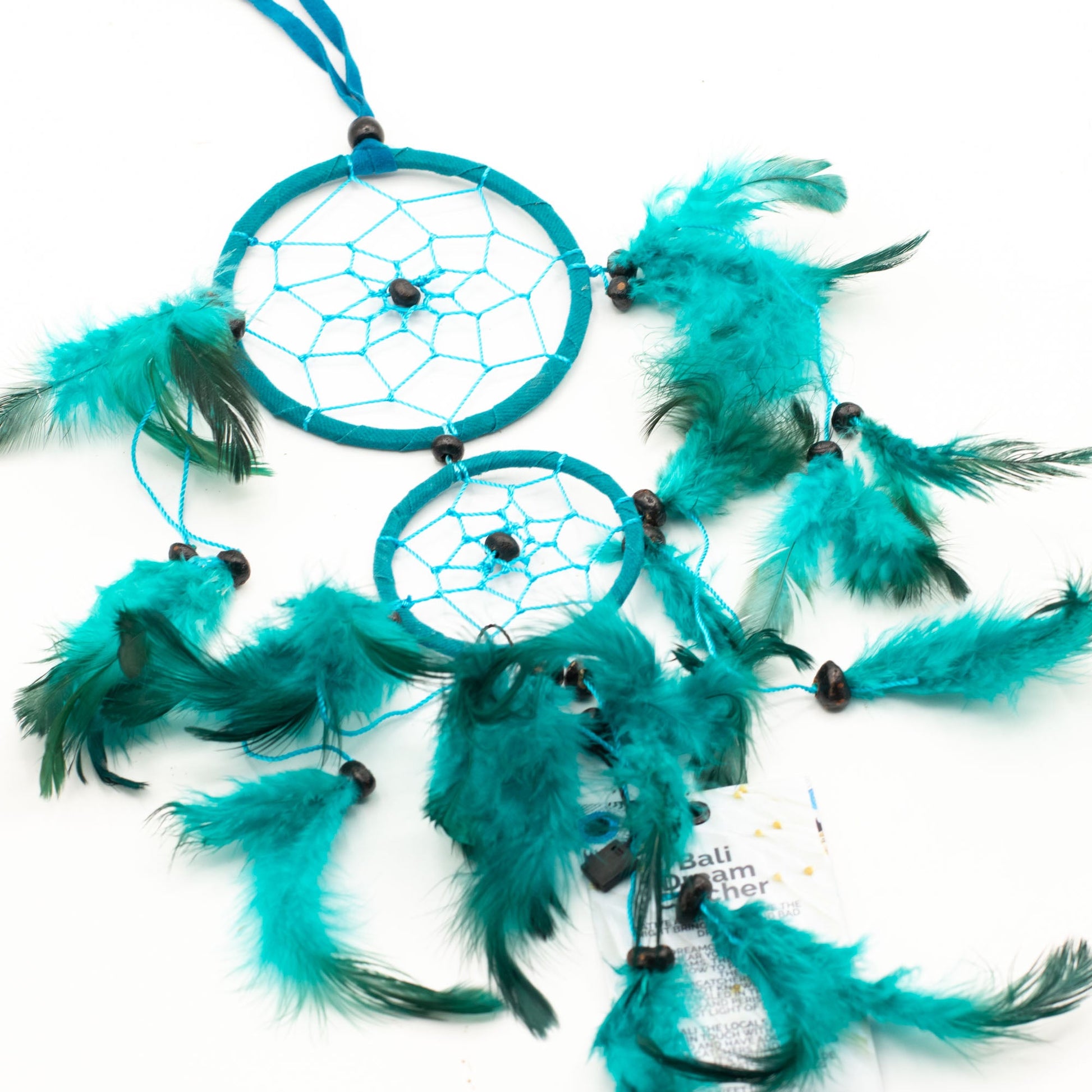 6 x Hand Crafted Dreamcatchers - Medium / Round / Pink, Turquoise and Purple product packaging on clean background from Quintessential Holistic Health Ltd