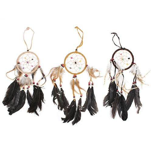 6 x Hand Crafted Dreamcatchers - Medium / Round - Cream, Coffee and Chocolate product packaging on clean background from Quintessential Holistic Health Ltd