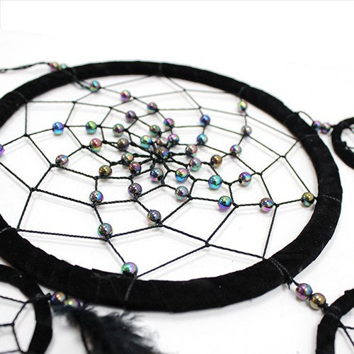 3 x Hand Crafted Dreamcatchers - Large / Round / Red, White and Black product packaging on clean background from Quintessential Holistic Health Ltd