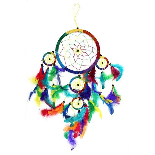 3 x Hand Crafted Dreamcatchers - Large/ Round / Pink, Purple and Turquoise product packaging on clean background from Quintessential Holistic Health Ltd
