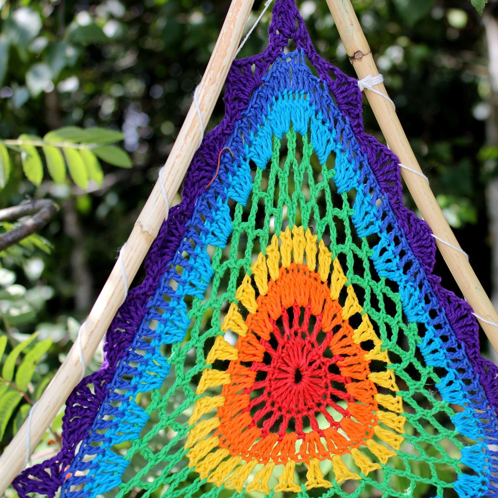 Hand Crafted Dreamcatcher - Large / Pyramid / Multicoloured product packaging on clean background from Quintessential Holistic Health Ltd