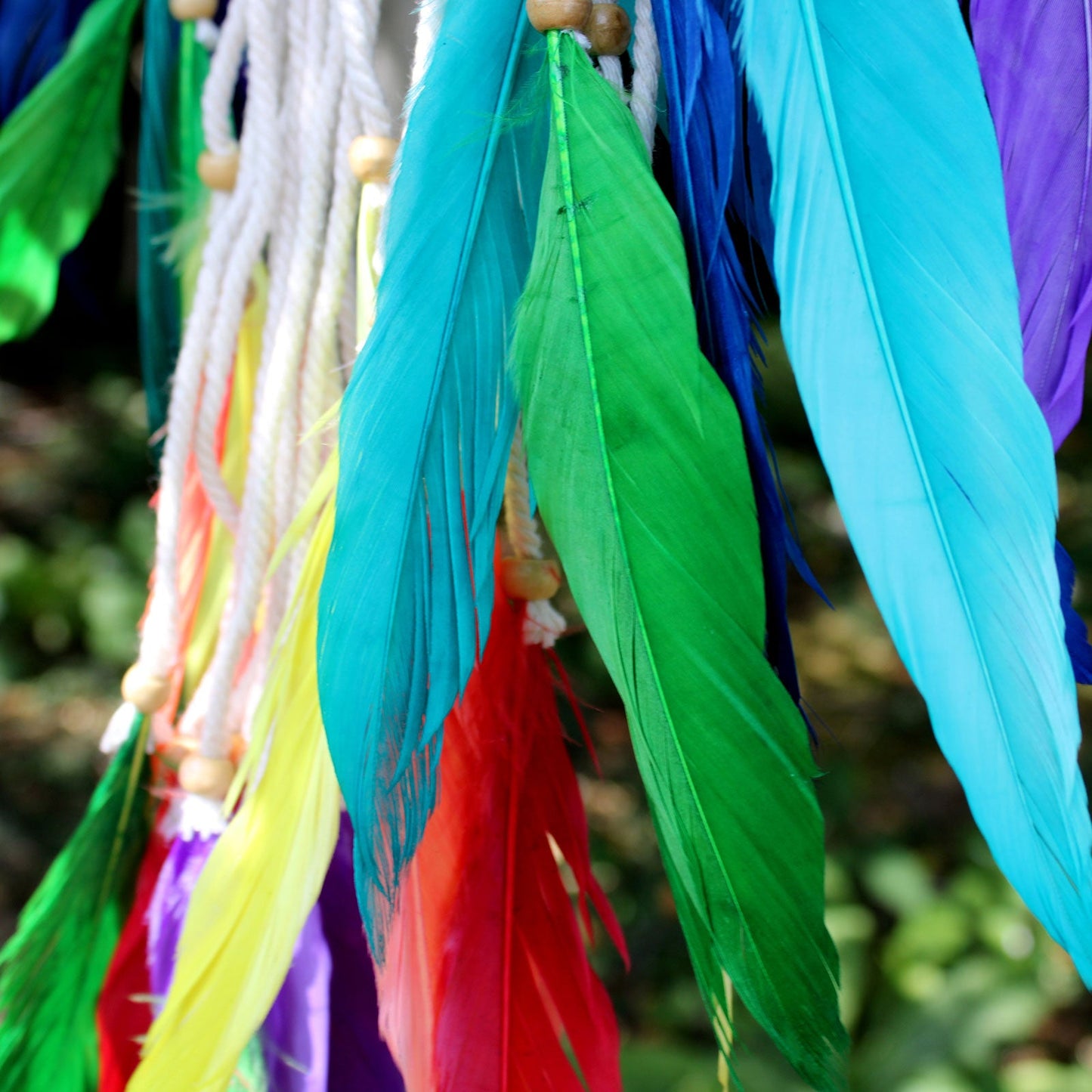 Hand Crafted Dreamcatcher - Medium / Pyramid / Multicoloured product packaging on clean background from Quintessential Holistic Health Ltd