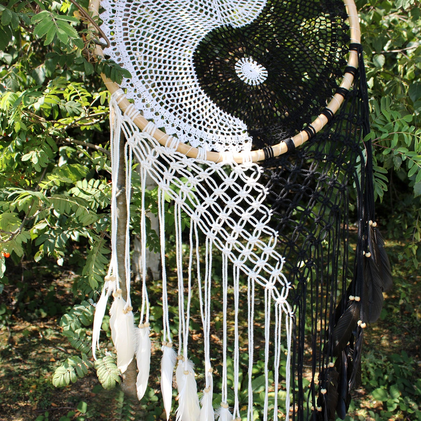 Hand Crafted Dreamcatcher - Extra Extra Large / Yin and Yang product packaging on clean background from Quintessential Holistic Health Ltd
