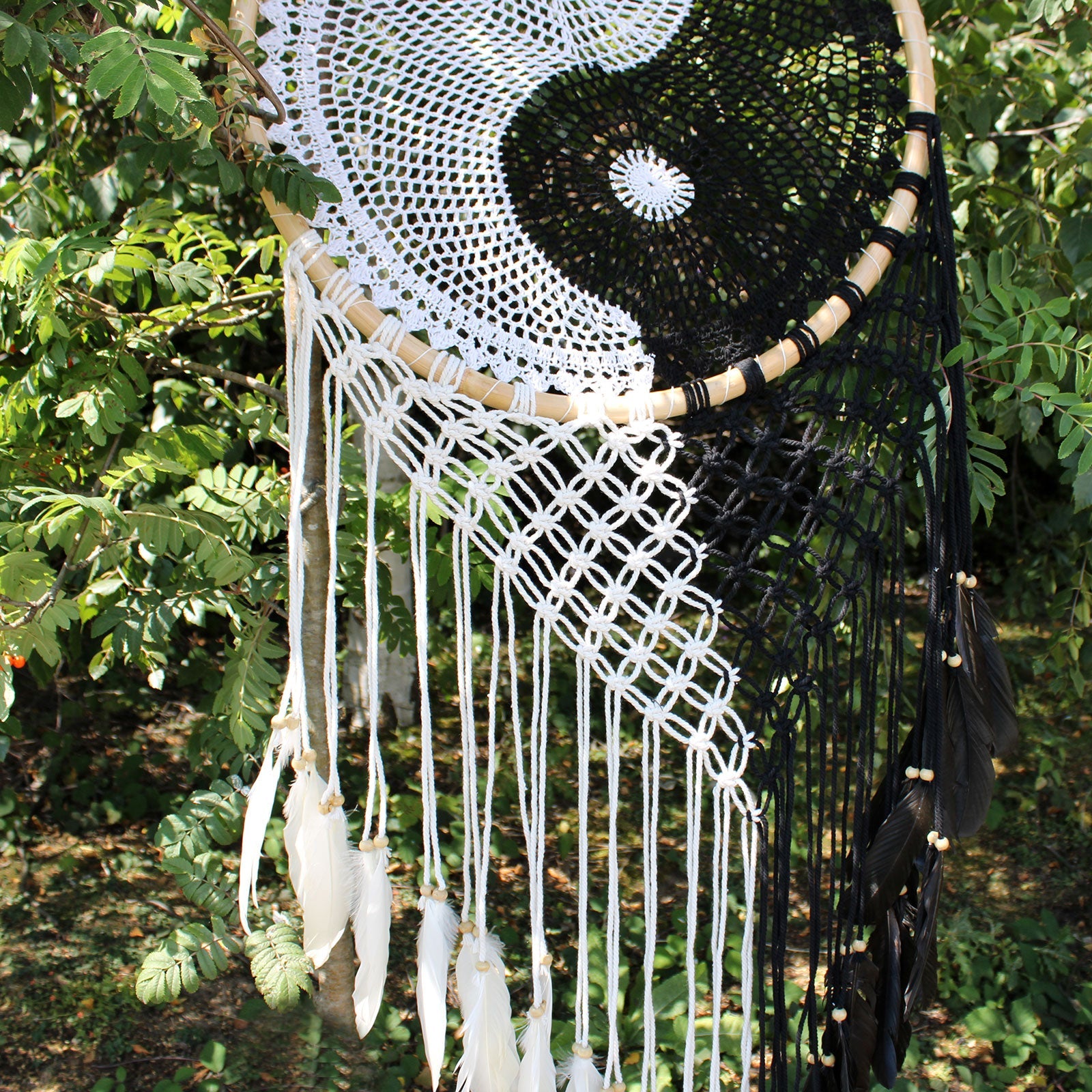 Hand Crafted Dreamcatcher - Extra Extra Large / Yin and Yang product packaging on clean background from Quintessential Holistic Health Ltd