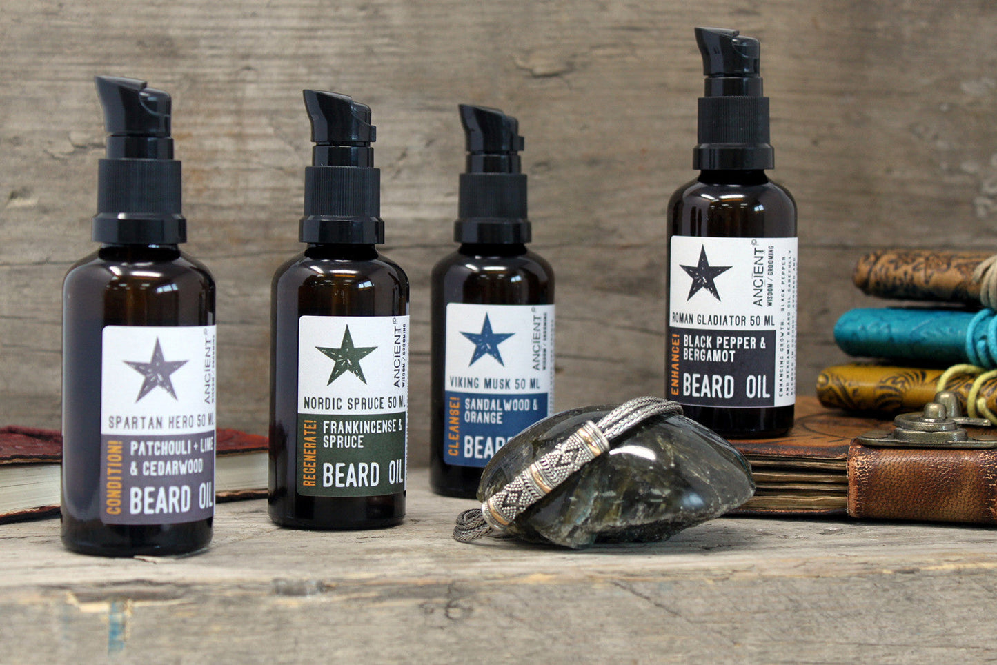 50ml Pure and Natural Beard Oil - Nordic Spruce / Regenerate product packaging on clean background from Quintessential Holistic Health Ltd