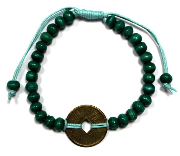 Feng Shui Good Luck Bracelet - Green product packaging on clean background from Quintessential Holistic Health Ltd