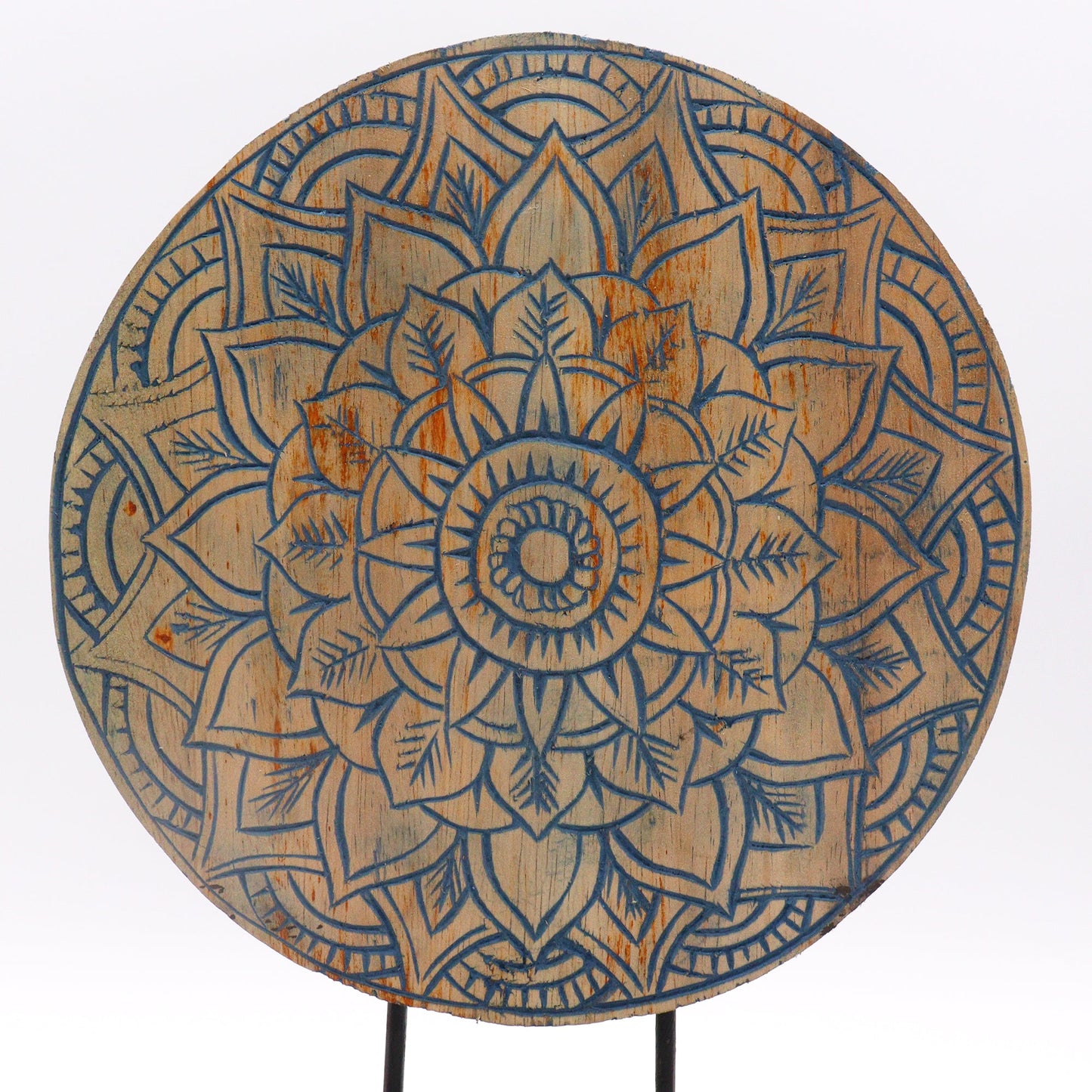 Albasia Wooden Eco-Friendly Buddha Feng Shui Set - Flower Mandala / Blue product packaging on clean background from Quintessential Holistic Health Ltd