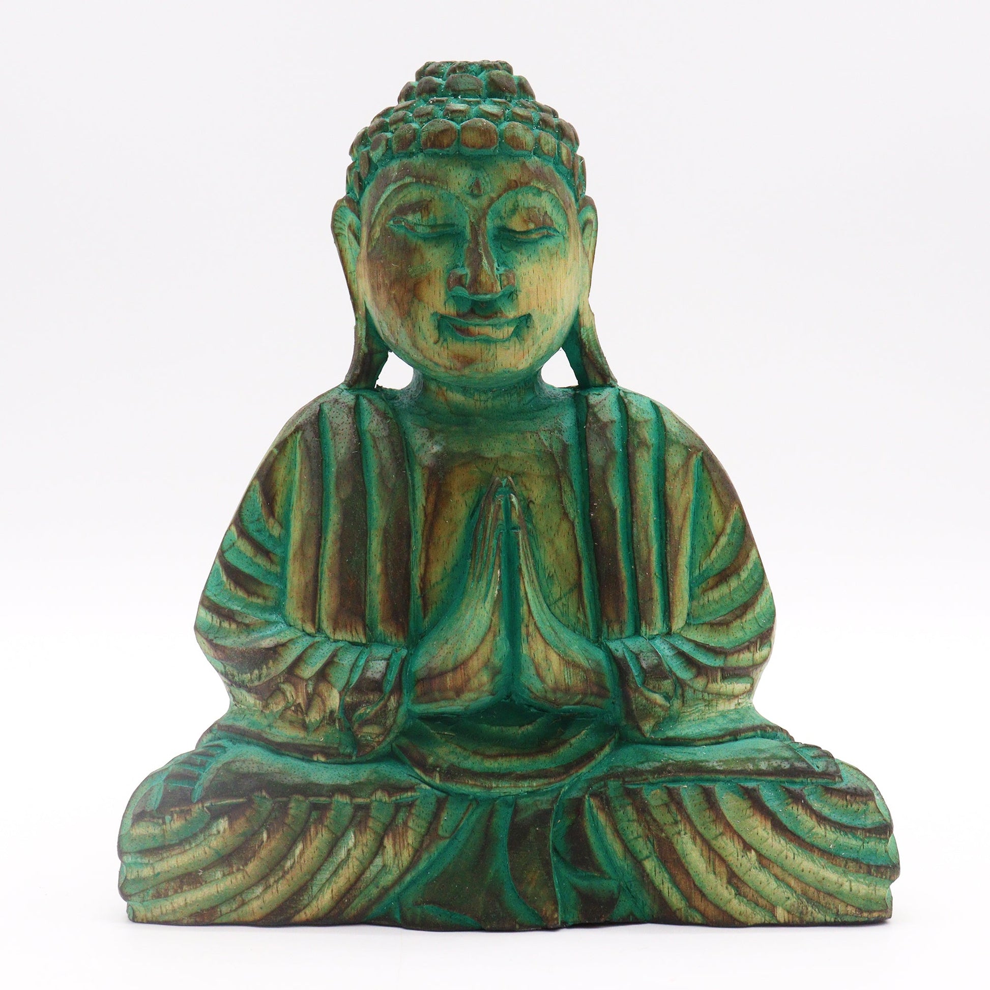 Albasia Wooden Eco-Friendly Buddha Feng Shui Set - Buddha Knot / Green product packaging on clean background from Quintessential Holistic Health Ltd