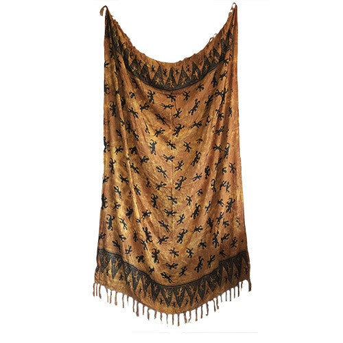 Bali Gecko Sarong / Scarf - Chocolate product packaging on clean background from Quintessential Holistic Health Ltd