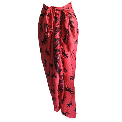 Bali Gecko Sarong / Scarf - Deep Pink product packaging on clean background from Quintessential Holistic Health Ltd