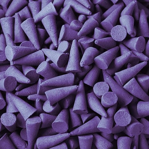 850 Piece Bulk Incense Cones - Violet product packaging on clean background from Quintessential Holistic Health Ltd
