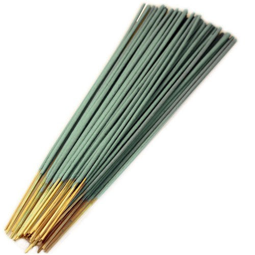450-Piece Bulk Incense Sticks - Tulsi Basil, a bundle of sage-green sticks with golden-brown wooden ends, by Quintessential Holistic Health Ltd