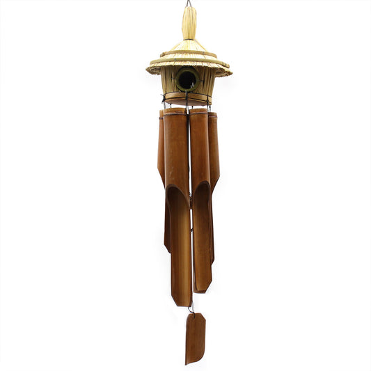 Handcrafted Seagrass and Bamboo Wind Chime Bird Box - Large - Round - main product image from Quintessential Holistic Health Ltd UK
