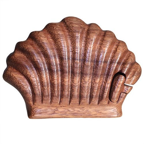 Handmade Balinese Sheesham Suman Wood Water Creatures Magic Puzzle Box