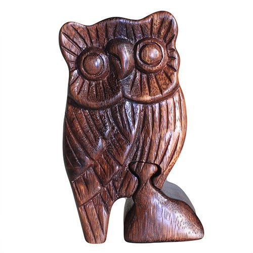 Handmade Balinese Sheesham Suman Wood Land Creatures Magic Puzzle Box