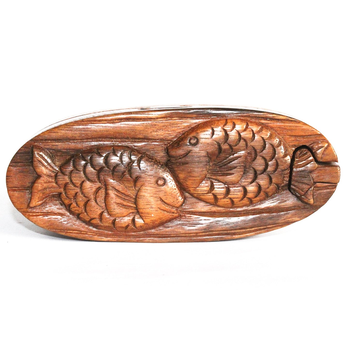 Handmade Balinese Sheesham Suman Wood Water Creatures Magic Puzzle Box