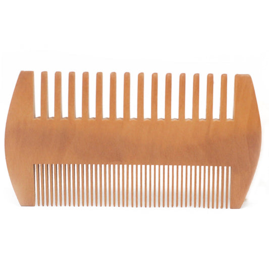 Eco-Friendly Bamboo Two Sided Beard Comb product packaging on clean background from Quintessential Holistic Health Ltd