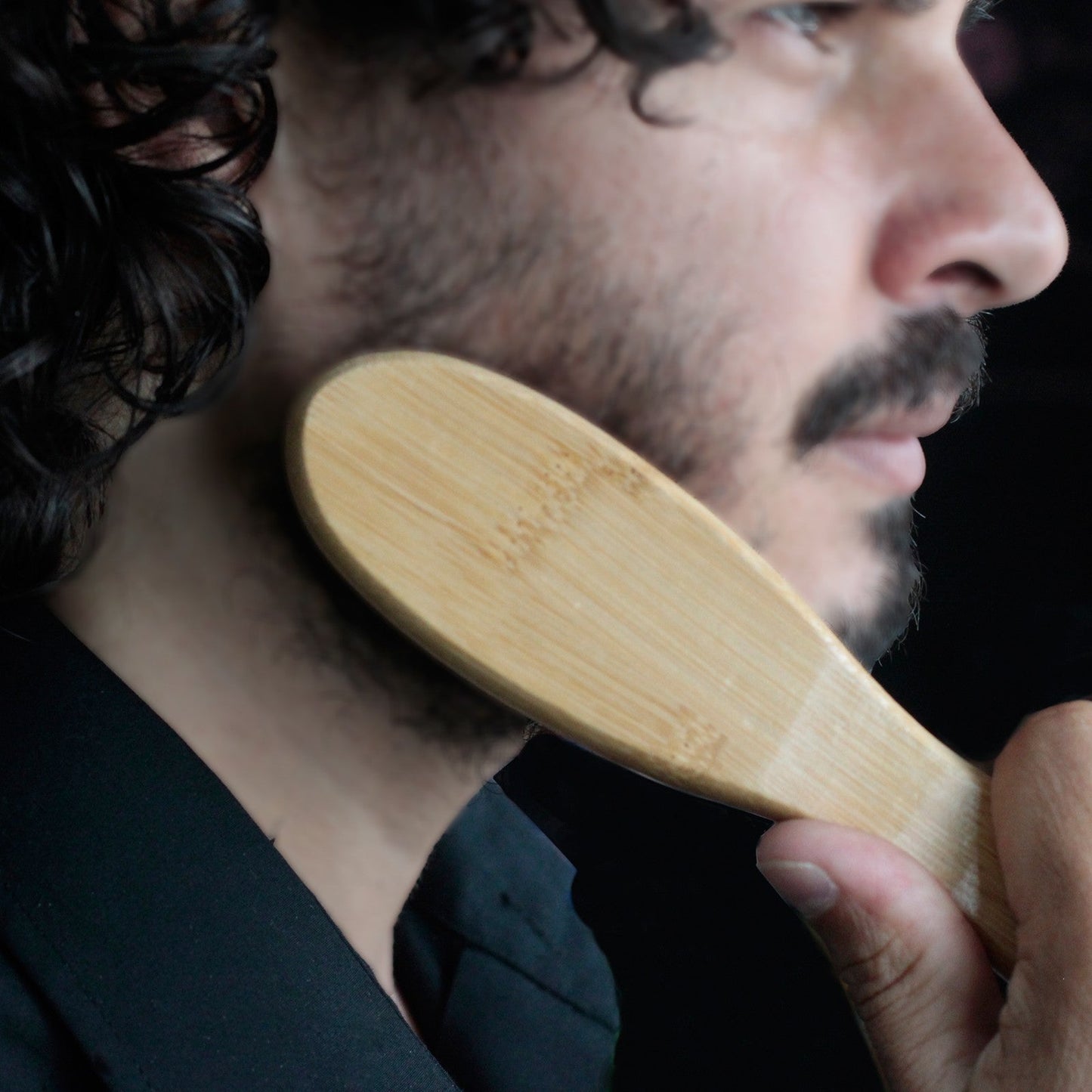 Eco-Friendly Bamboo Beard Brush product packaging on clean background from Quintessential Holistic Health Ltd