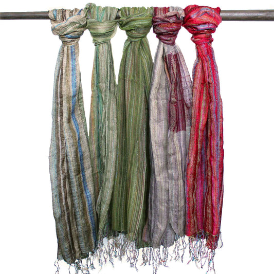 56cm Wide 100% Cotton Indian Boho Scarves - Random Greens product packaging on clean background from Quintessential Holistic Health Ltd