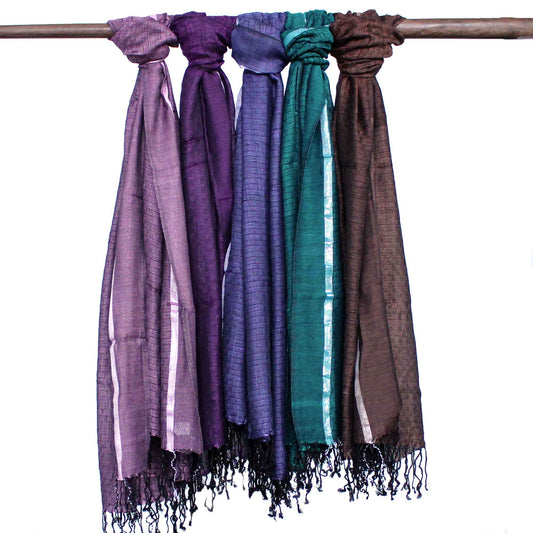 56cm Wide Indian Varanasi Scarves - Wild Range product packaging on clean background from Quintessential Holistic Health Ltd