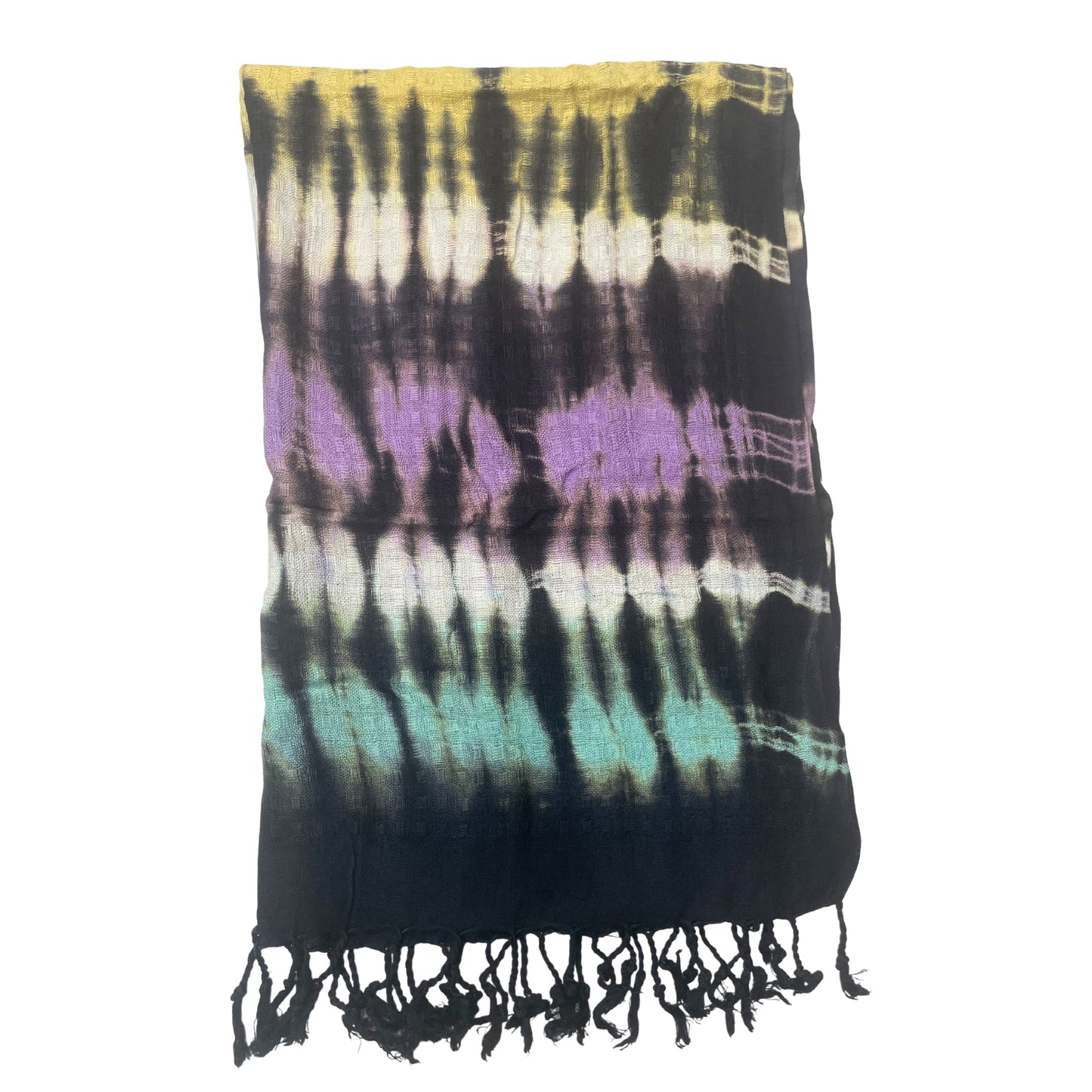 Boho Java Art Scarf / Shawl - Multi Coloured Stripes product packaging on clean background from Quintessential Holistic Health Ltd
