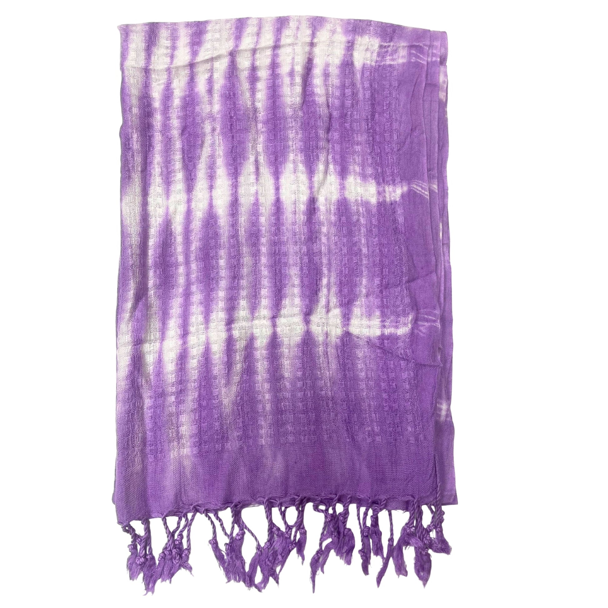 Boho Java Art Scarf / Shawl - Lavender and White Stripes product packaging on clean background from Quintessential Holistic Health Ltd