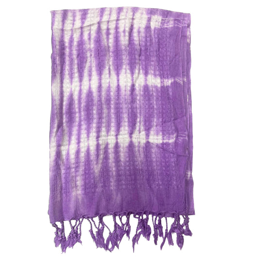 Boho Java Art Scarf / Shawl - Lavender and White Stripes product packaging on clean background from Quintessential Holistic Health Ltd
