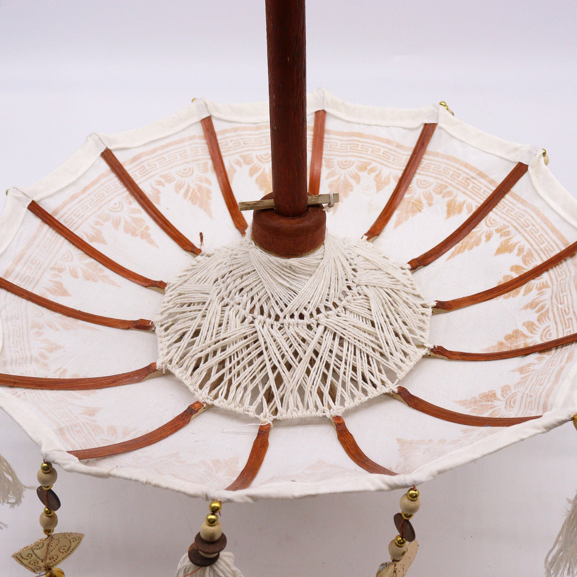 Handcrafted Indoor Parasol with Stand - Small / Plain/ Natural product packaging on clean background from Quintessential Holistic Health Ltd