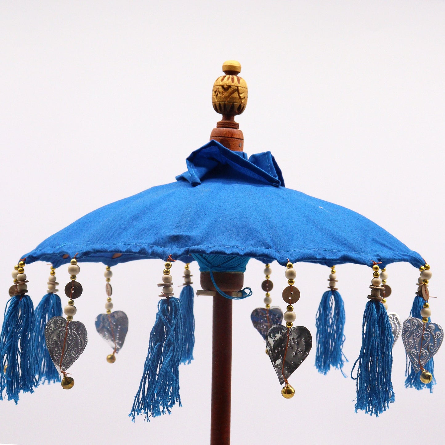 Handcrafted Indoor Parasol with Stand - Small / Plain / Turquoise product packaging on clean background from Quintessential Holistic Health Ltd