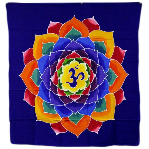 Handmade Batik Wall Art - Om - Flower of Life - main product image from Quintessential Holistic Health Ltd UK