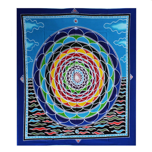 Handmade Batik Wall Art - Mandala in the Clouds - main product image from Quintessential Holistic Health Ltd UK