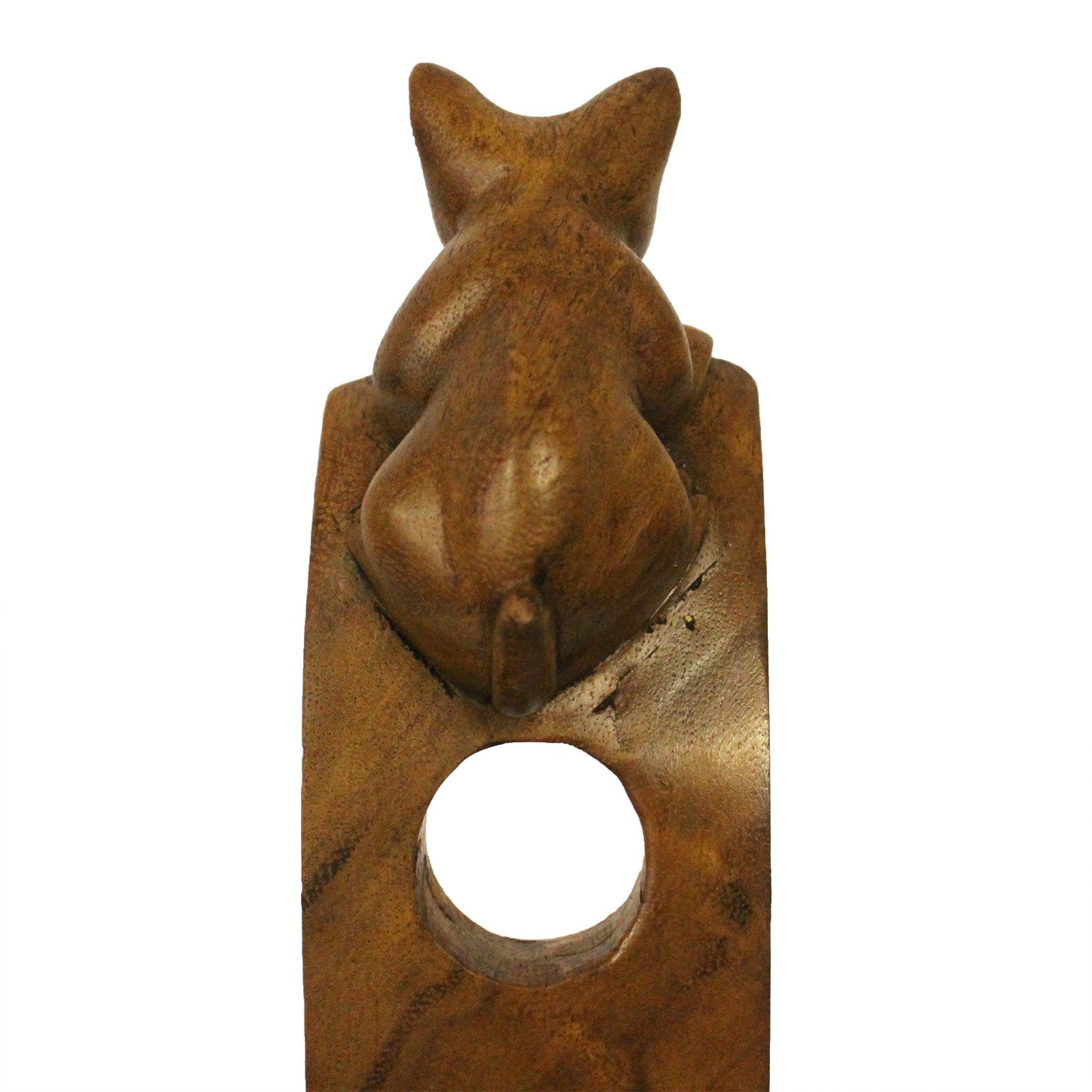 Cat - Handmade High Quality Suar Wood Balancing Animal Wine Bottle Holder product packaging on clean background from Quintessential Holistic Health Ltd