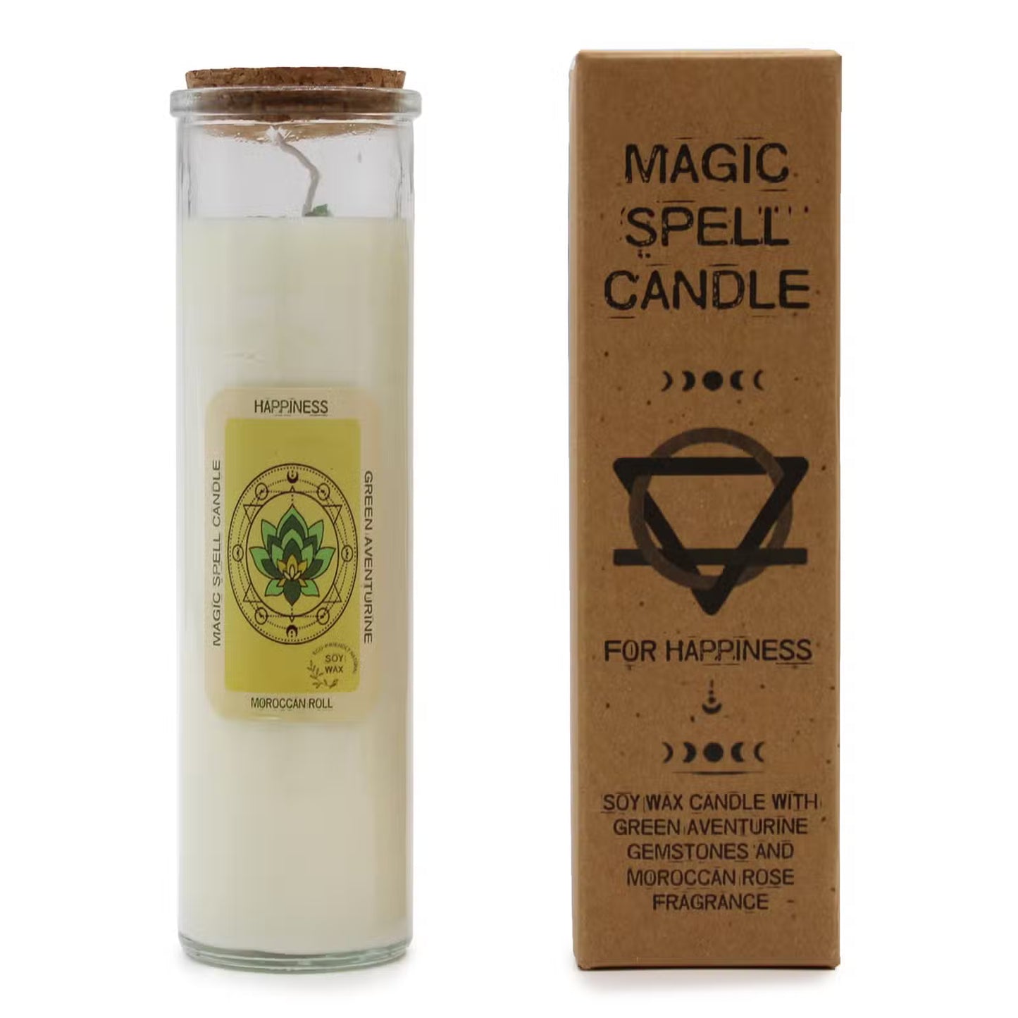 Magic Spell Gemstone Eco-Friendly Soy Wax Candle - Happiness