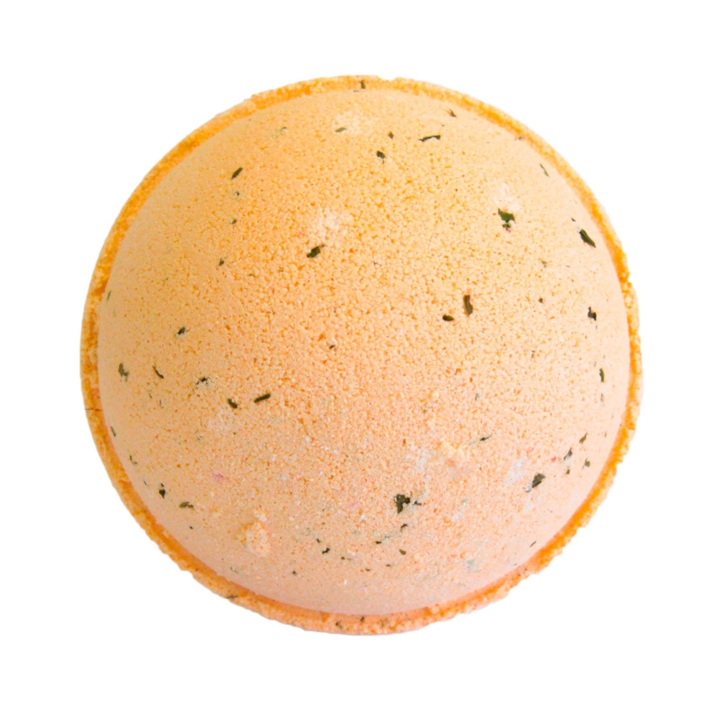 Set of Three Cocktail Bath Bombs - Mojito, orange sphere with small green flecks by Quintessential Holistic Health Ltd