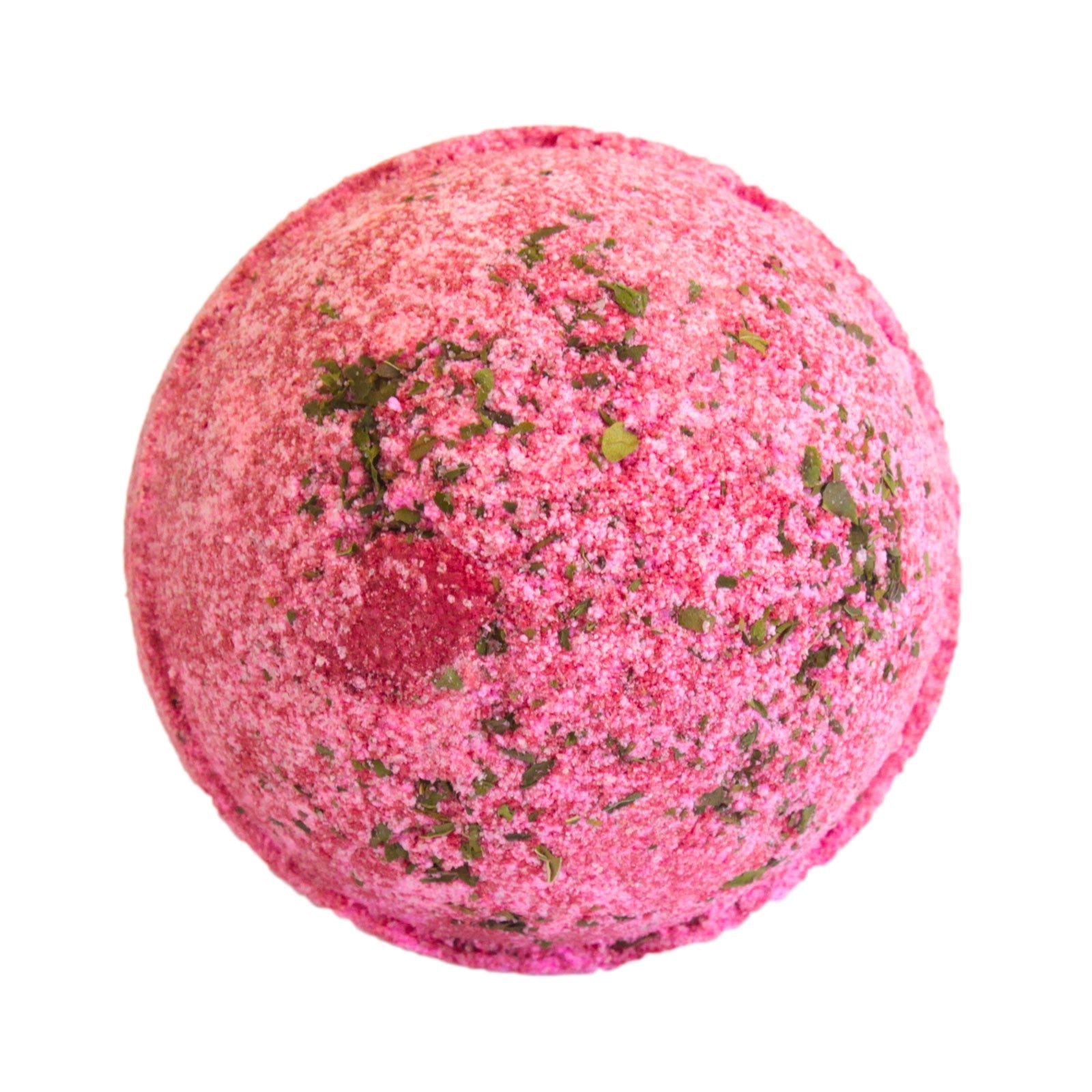 Set of Three Cocktail Bath Bombs - Mojito, bright pink sphere with green and dark flecks by Quintessential Holistic Health Ltd