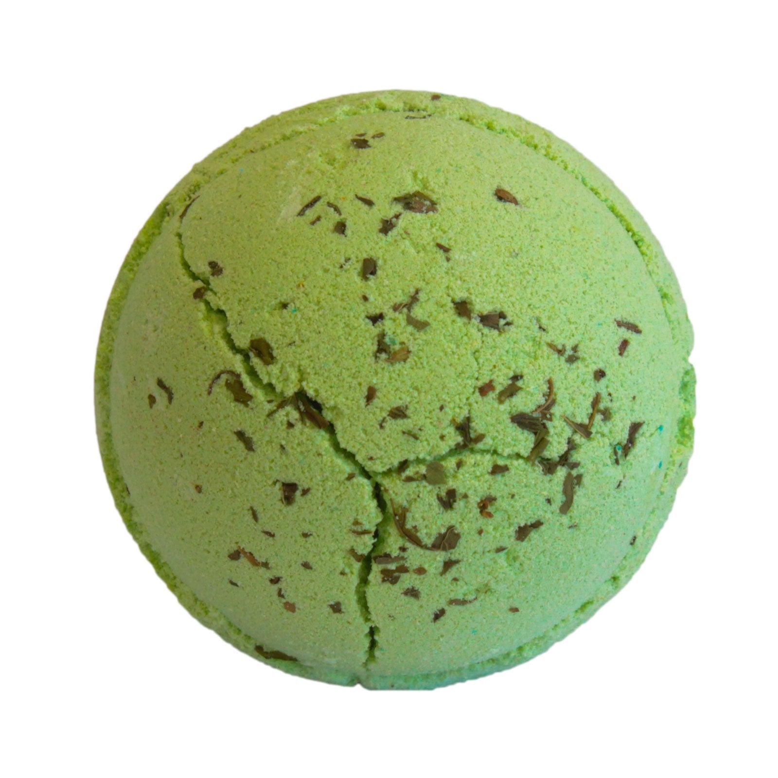 Set of Three Cocktail Bath Bombs - Mojito, green sphere with scattered dark markings by Quintessential Holistic Health Ltd