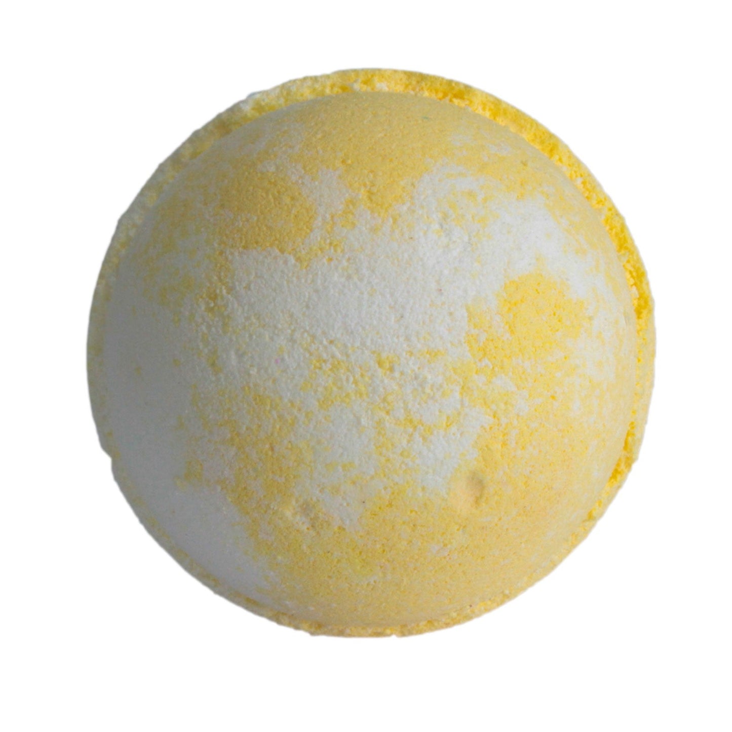 Set of Three Cocktail Bath Bombs - Piña Colada, white sphere with uneven yellow patches by Quintessential Holistic Health Ltd