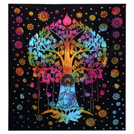 Cotton Wall Hanging or Bedspread - Single - Bodhi Tree - main product image from Quintessential Holistic Health Ltd UK