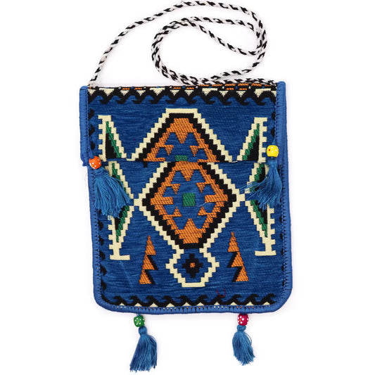 Kilim Bohemian Shoulder Bag - Sky Blue