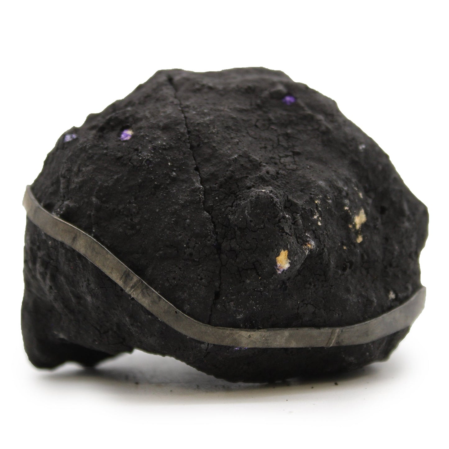 Coloured Natural Calcite Geode - Black Rock / Purple product packaging on clean background from Quintessential Holistic Health Ltd