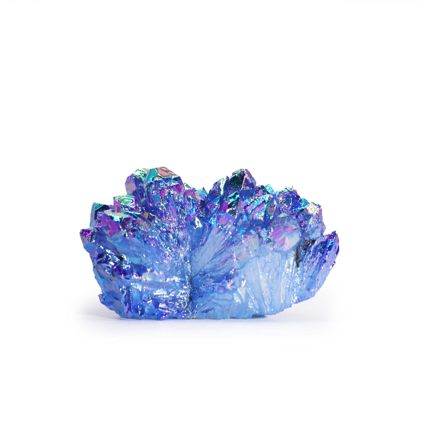 Handcrafted Natural Crystal Quartz - Medium / Aura Aqua Halo product packaging on clean background from Quintessential Holistic Health Ltd