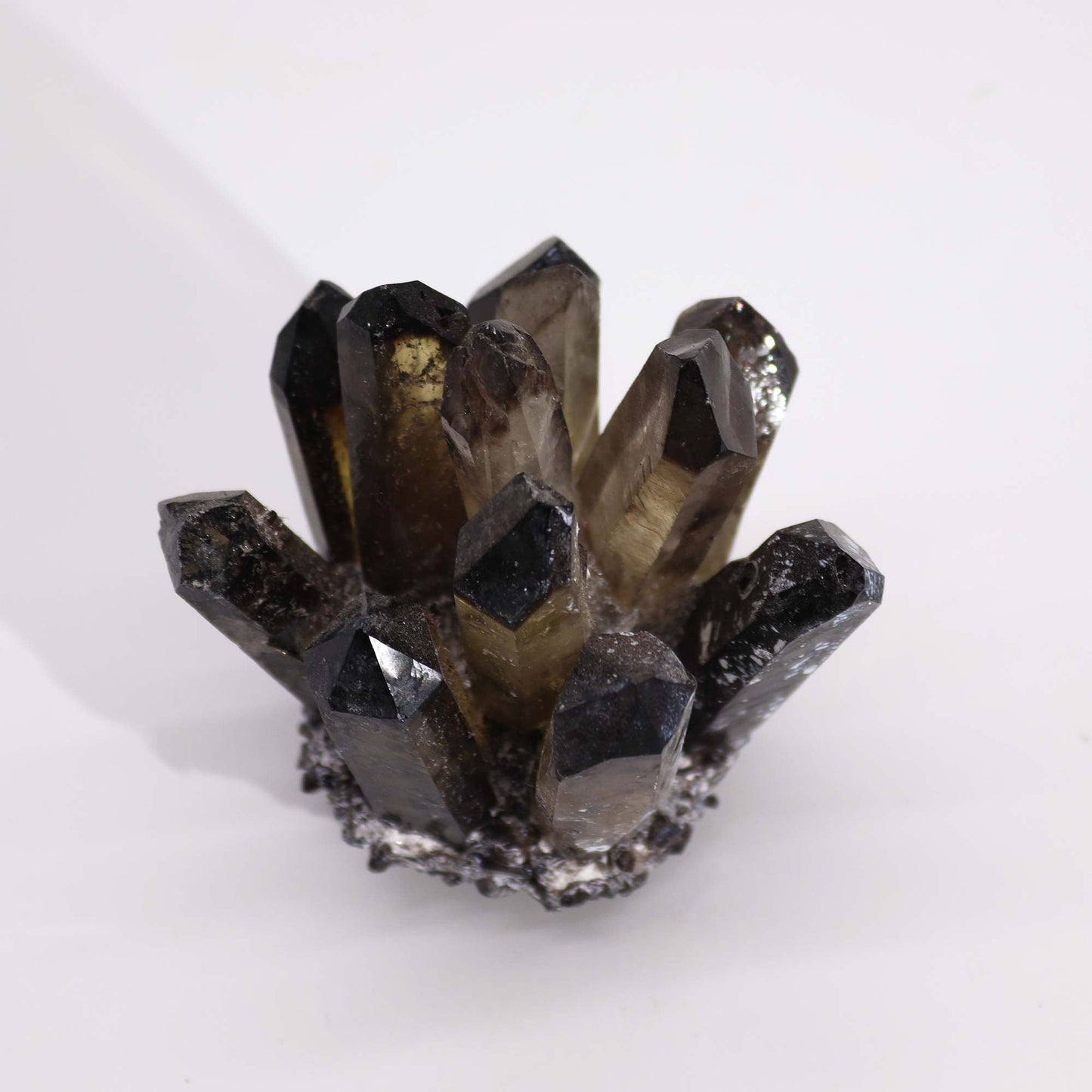 Handcrafted Natural Crystal Quartz - Smoky Ghost product packaging on clean background from Quintessential Holistic Health Ltd