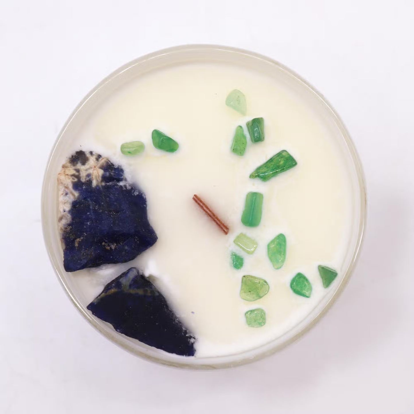 Scented Chakra Crystal and Eco-Friendly Soy Wax Candle - Throat Chakra