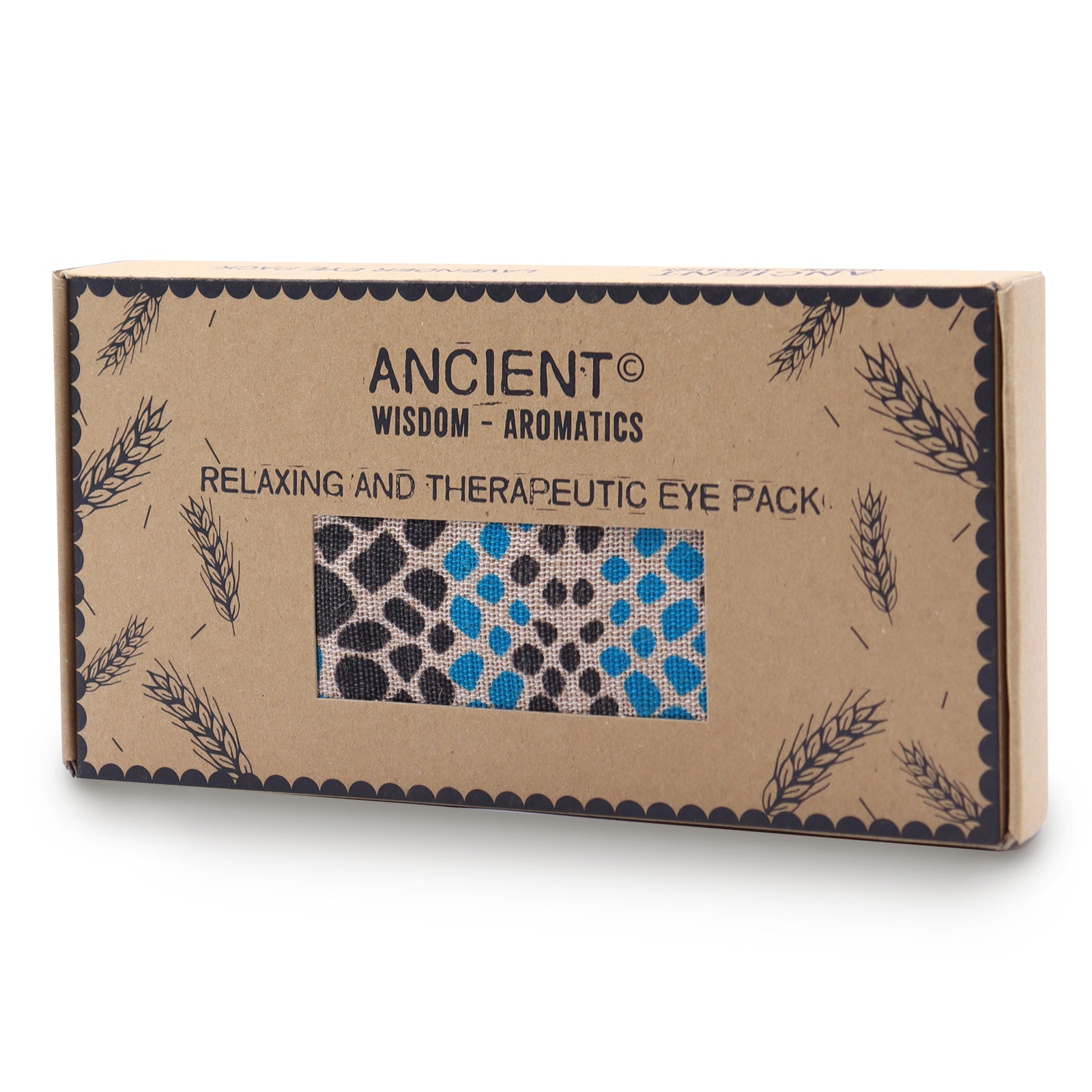 Natural Cotton and Wheat Eye Pillow in Gift Box - Blue Viper product packaging on clean background from Quintessential Holistic Health Ltd