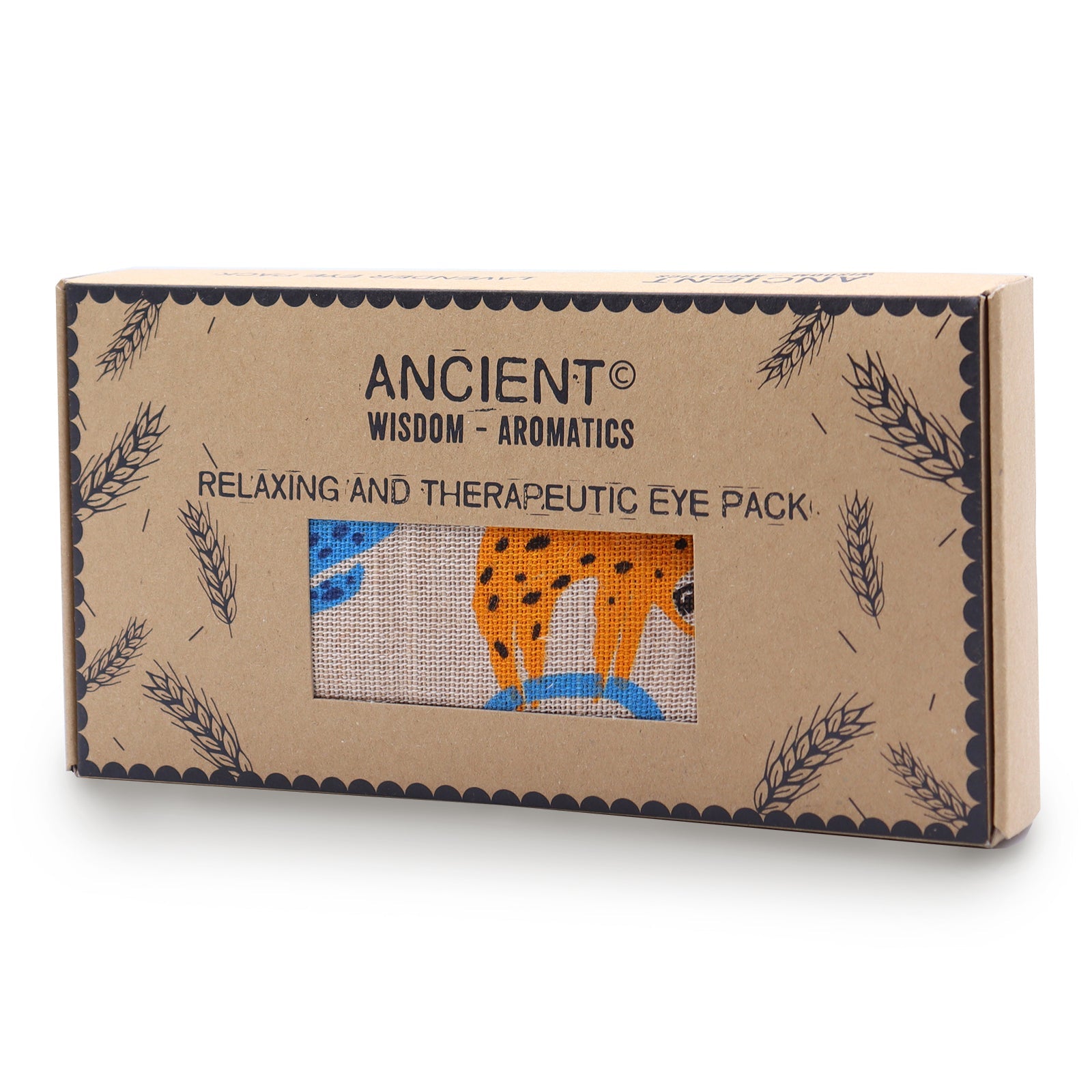 Natural Cotton and Wheat Eye Pillow in Gift Box- Lazy Sloth product packaging on clean background from Quintessential Holistic Health Ltd
